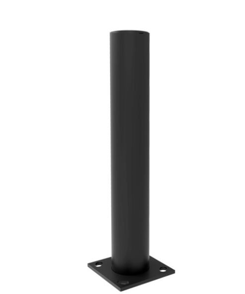 Galvanised tubular bollard with base plate