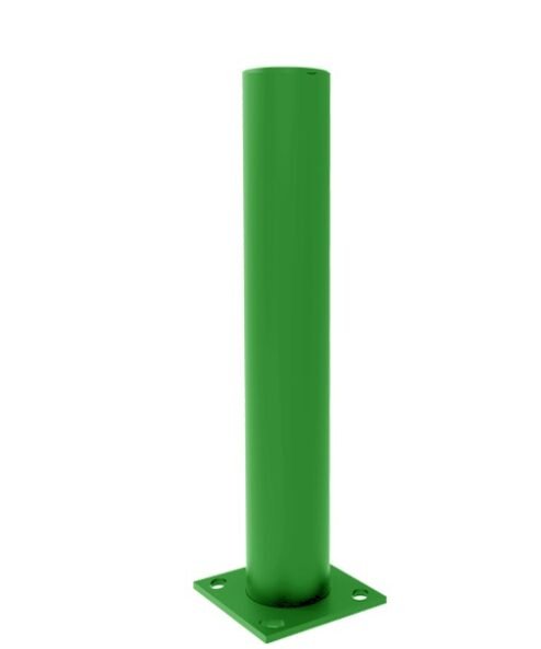 Tubular Bollard with Base Plate – Green