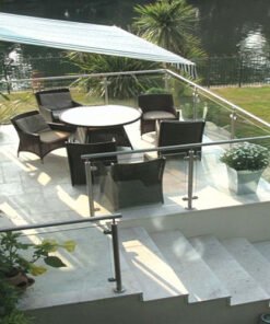 Barandilla de acero inoxidable con cristales modelo CLS