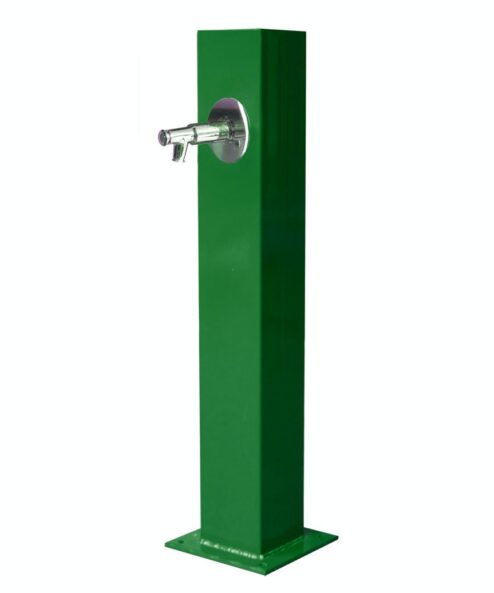 Plaza outdoor public drinking fountain, green