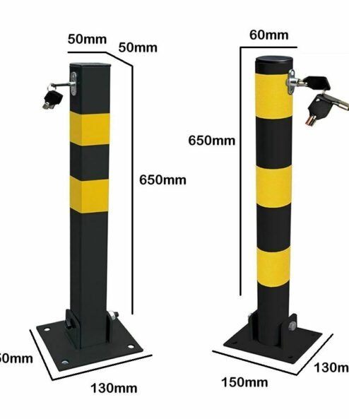 Black fold-down post