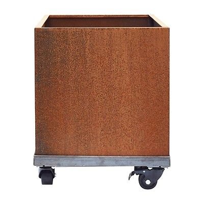Jardinera acero corten planter box con ruedas