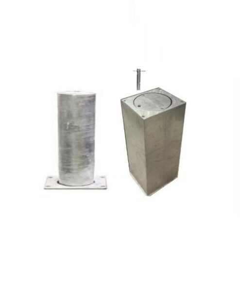 Semi-Automatic Telescopic Bollard 220 x 500 mm – Galvanised, Spring-Assisted