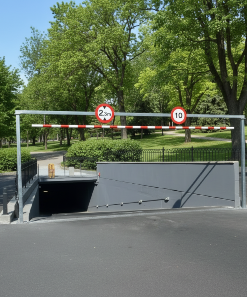 Height Restriction Barrier with Gantry – Made to Measure, Galvanised