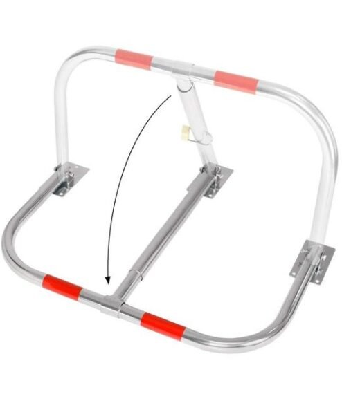 Fold-down parking space protector hoop