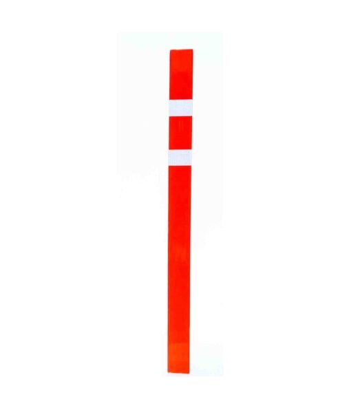 Cast-In Bollard RED – Red and White Reflective Bands