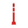 Argo red chain bollard with ring and reflective band