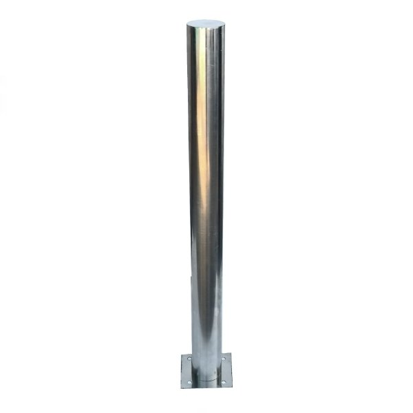 Fixed stainless steel bollard with 1 meter height plate