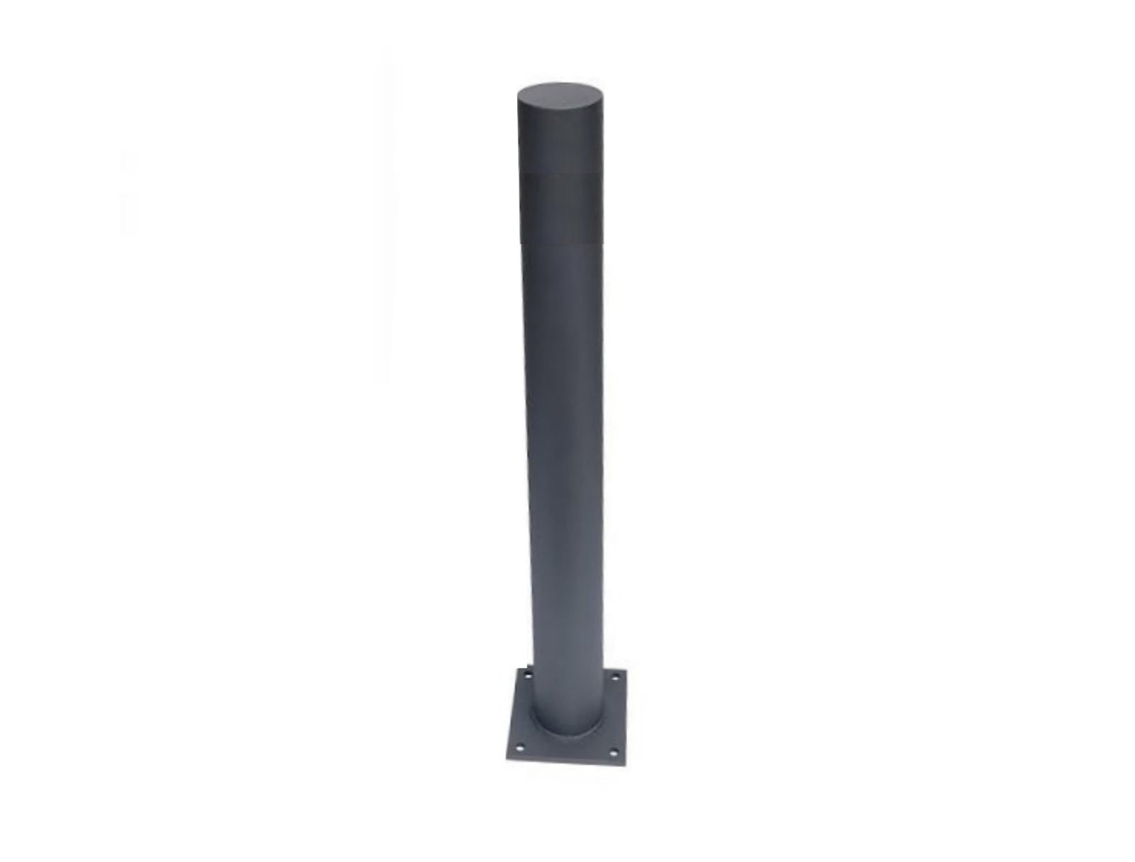 Screwable fixed security bollard with iron anchor plate diameter 90mm x 850mm height