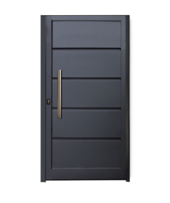 Puerta peatonal modelo Bandex con laminas de chapa