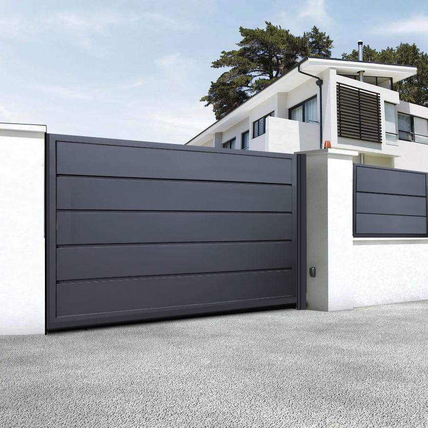 Puerta de garaje / parking batiente modelo bandex de chapa a medida compra online