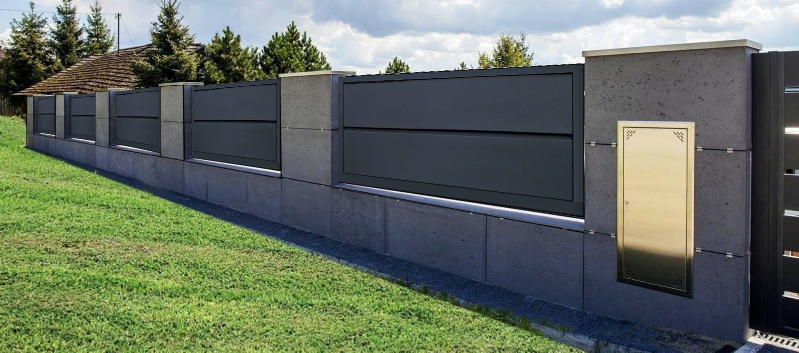 Vallado cerramiento residencial o cubre muros modelo Bandex