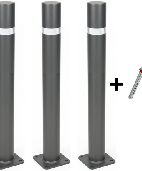Fixed Bolt-Down Bollard Barcelona Eco – Pack of 3 with Fixings