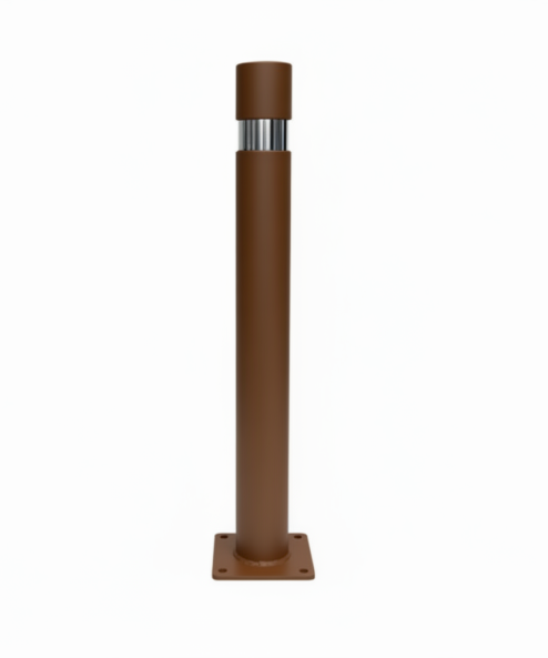 Fixed Bollard Barcelona with Base Plate – Corten-Effect Steel