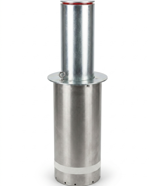 Semi-Automatic Telescopic Bollard Ø220 x 500 mm – Galvanised Steel, Gas Spring