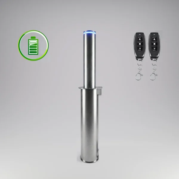 Battery Automatic Rising Bollard Bristol Ø114 x 500 mm – Galvanised