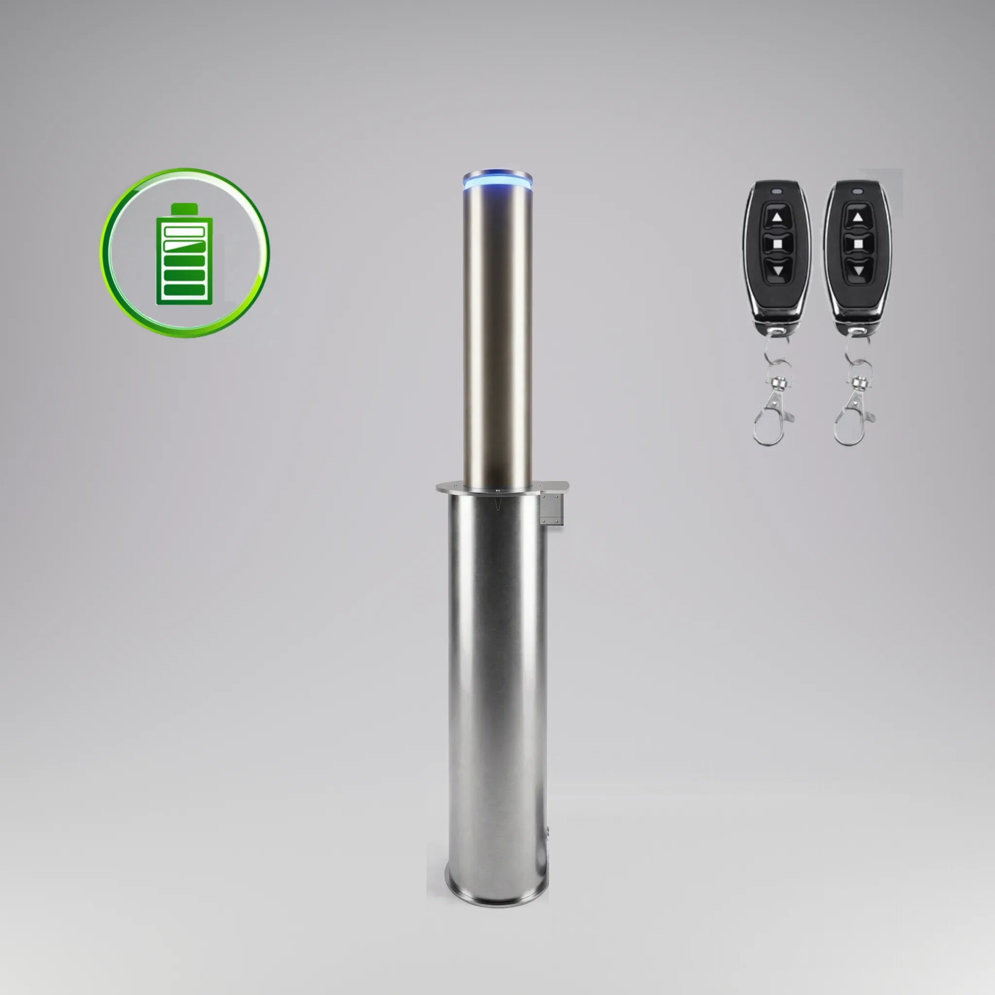 Battery Automatic Rising Bollard Bristol Ø114 x 500 mm – Stainless Steel