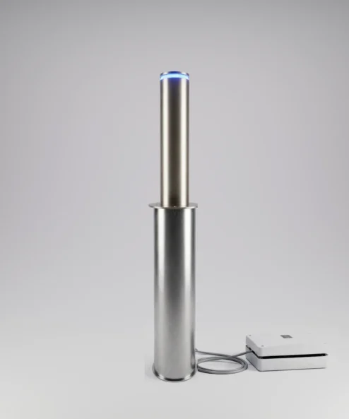 Automatic rising bollard 114 mm, stainless steel