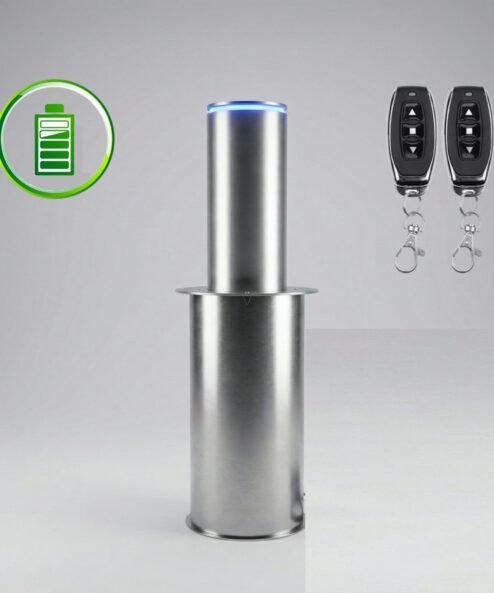 Battery Automatic Rising Bollard Impact Ø220 x 500 mm – Galvanised